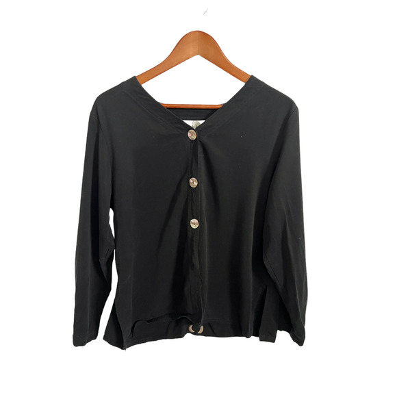 David Dart Tops - DAVID DART Black Art to Wear Button Up Shirt Long Sleeves Women's Size M